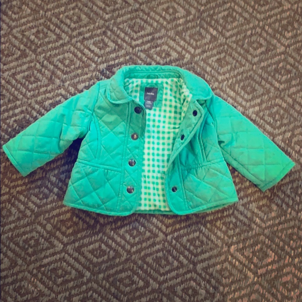 Girls Green Quilted Jacket